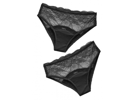 Pack de 2 Braguitas Menstruales ANAISSA Algodón Mujer (L (42-44) - Negro)