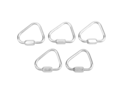5 Mosquetones Triangulares Con Cierre, Acero Inoxidable, 3,5 Mm, Portátiles Para Camping, Senderismo Y Actividades Al Aire Libre.