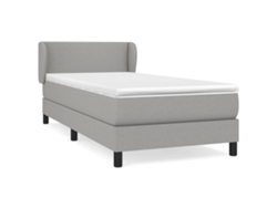 Maison Exclusive - Cama Box Spring Con Colchón Tela Gris Claro 80x200 Cm