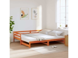 Sofá Cama Nido Madera Maciza De Pino Marrón Cera 80x200 Cm