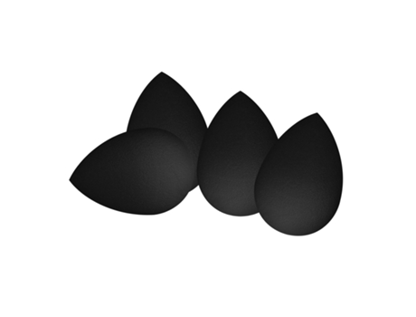 Estuche de 4 esponjas de maquillaje negras