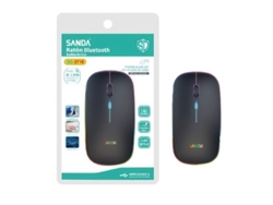 Ratón Wireless Bluetooth con Pen USB, Luz Led, Recargable, SANDA SD-3718 NEGRO