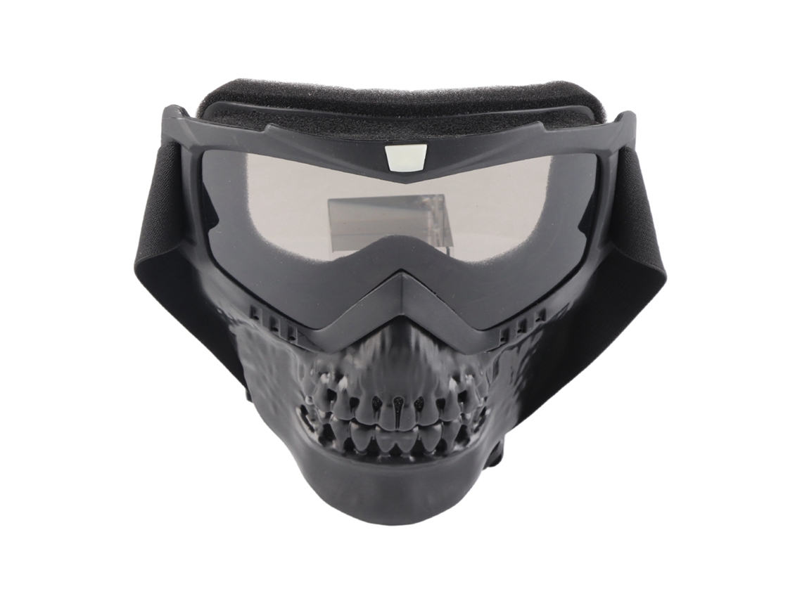 Nueva máscara de espejo con calavera para motocicleta, gafas de parabrisas todoterreno, color negro
