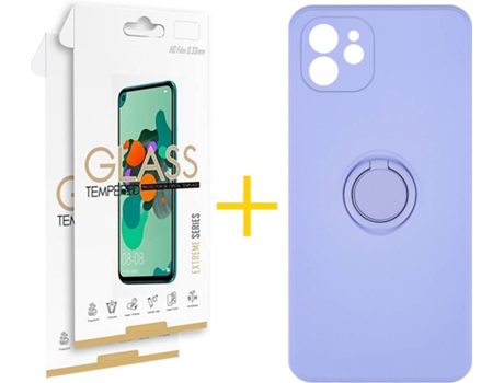 Carcasa + 2 Protectores de Pantalla para iPhone 12 Mini SKYHE Morado Lila