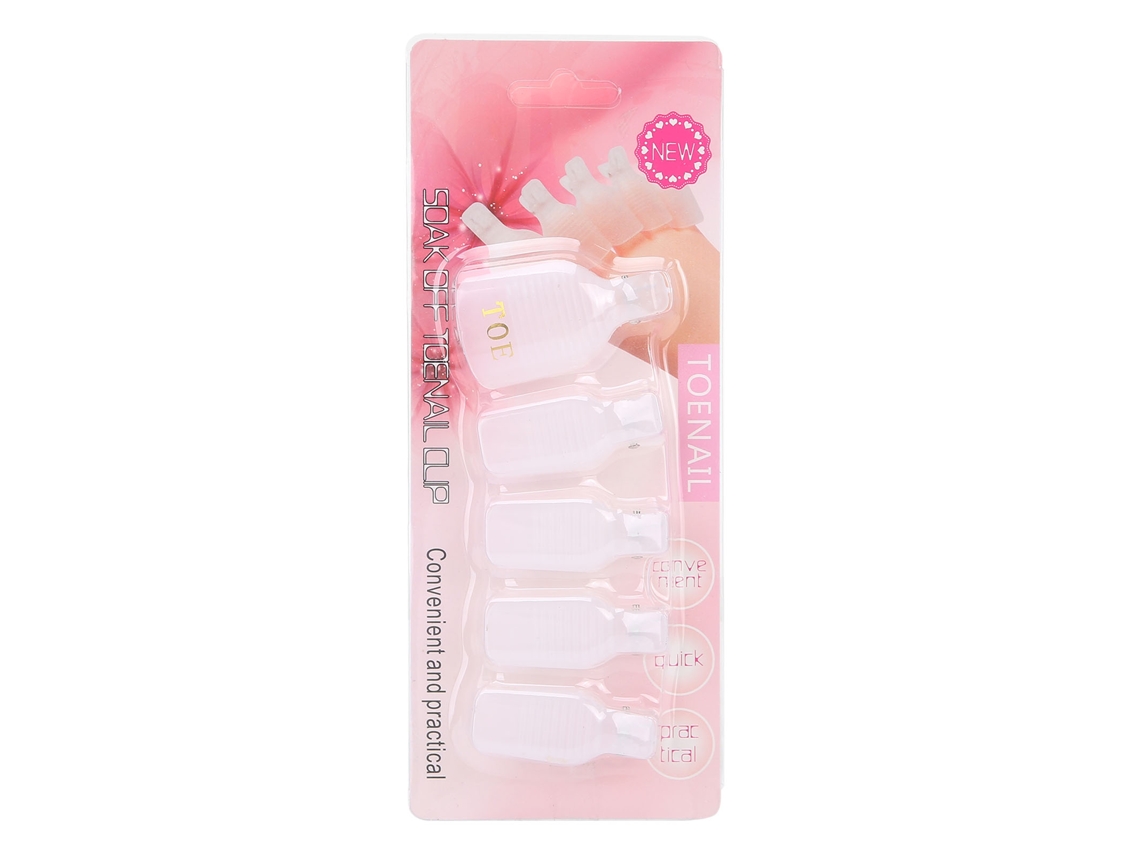 5 Clips Para Quitar Esmalte Gel Toenail Uv Gel Soak Off Cap Wrap Herramienta De Uñas Transparente Para Hogar Y Salón