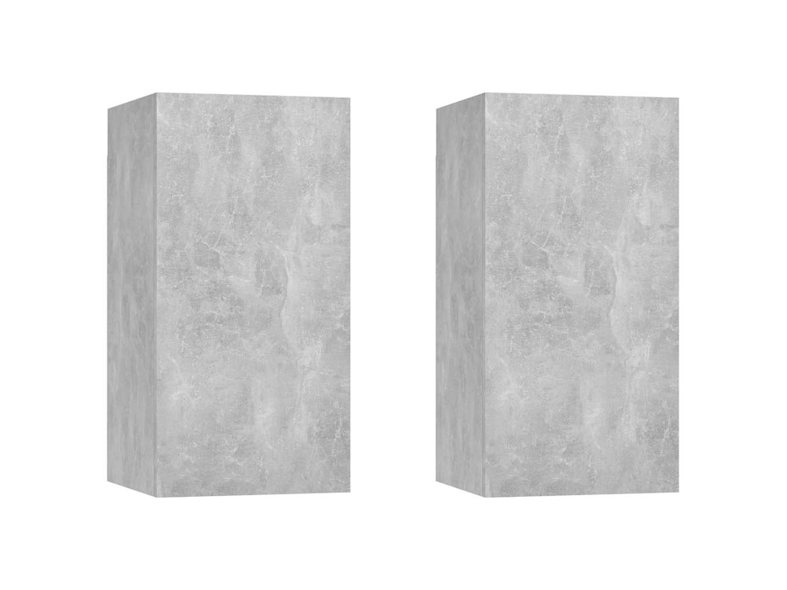 Conjunto 2 Mueble para la televisión VIDAXL Gris Madera contrachapada (30.5x30x60 cm)