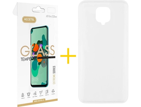 Kit Funda + Protector de Pantalla Xiaomi Redmi Note 9S / 9 Pro ACCETEL Liso 1 Transparente