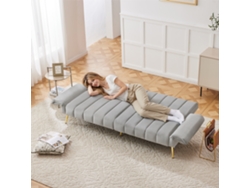 Sofá Cama Moderno 2 Plazas - Con Función De Cama Y Pies Auxiliares - Gris