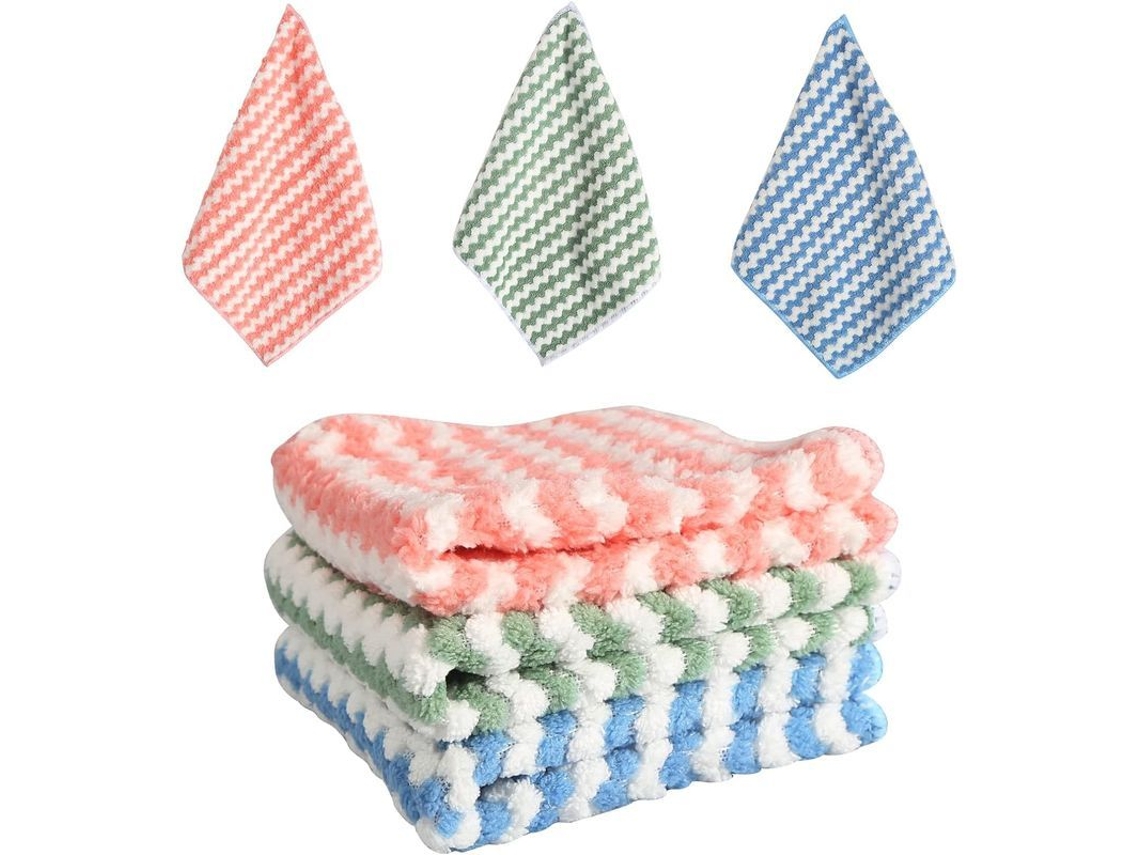 Paquete De 3 Toallas De Microfibra Universales Para Limpieza Del Hogar, Cocina, Coche, Ventanas Y Baño.