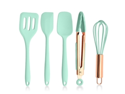 Juego de utensilios de cocina de silicona, espátula integrada, clip para alimentos, batidor de huevos NEVEANCE