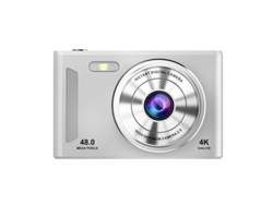 Cámara compacta antivibración de 48 MP para niñas adolescentes, color blanco y dorado