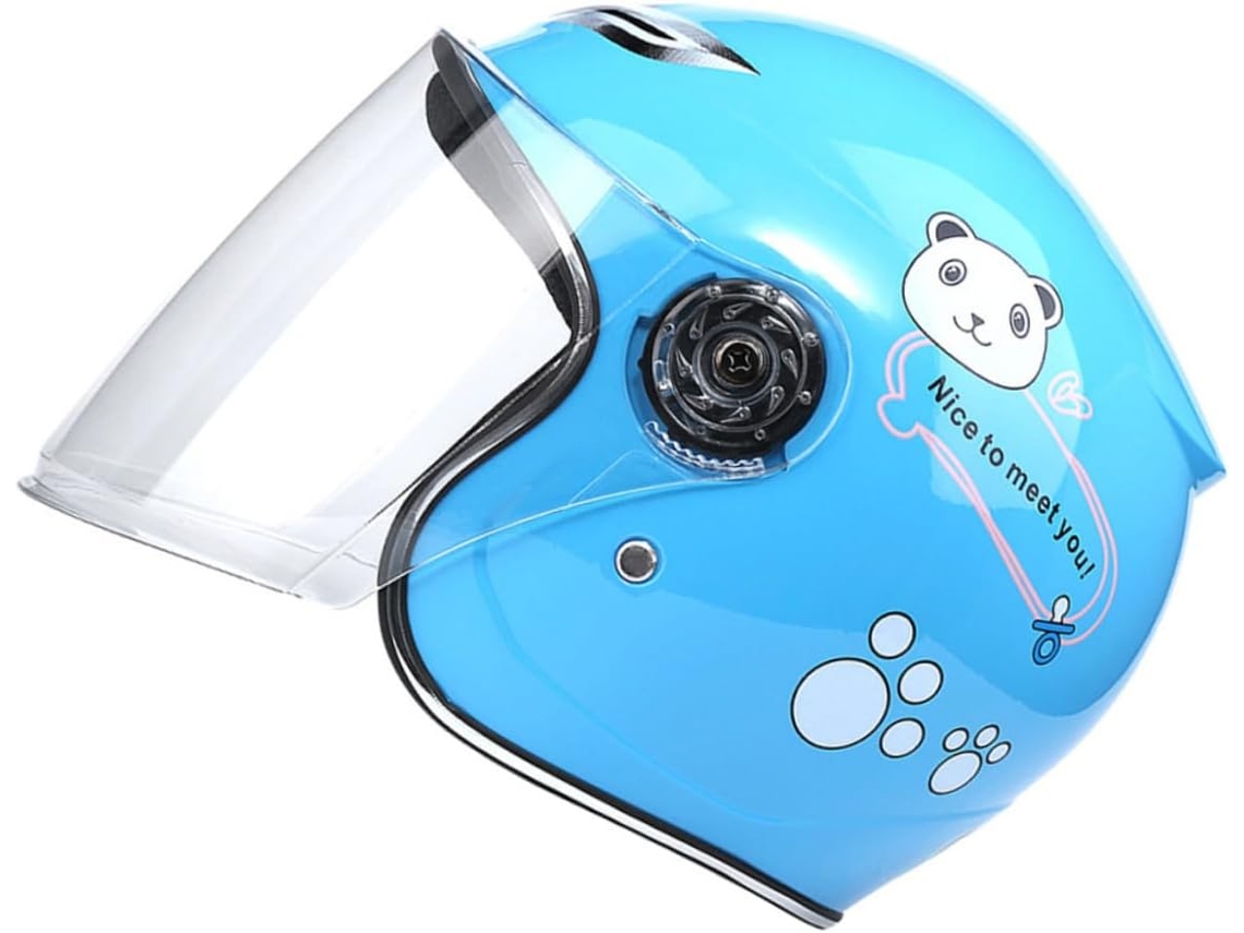Casco De Bicicleta Para Niño/niña Con Visera Ancha Transparente Y Protección Completa.