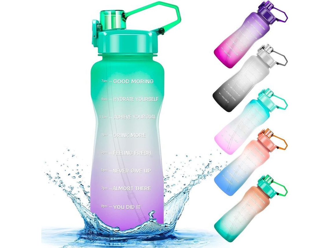2026da-botella De Agua 64 Oz Con Marcador De Tiempo Y Pajita, Anti-derrame Bpa Free Tritan Para Gimnasio Y Deportes Al Aire Libre