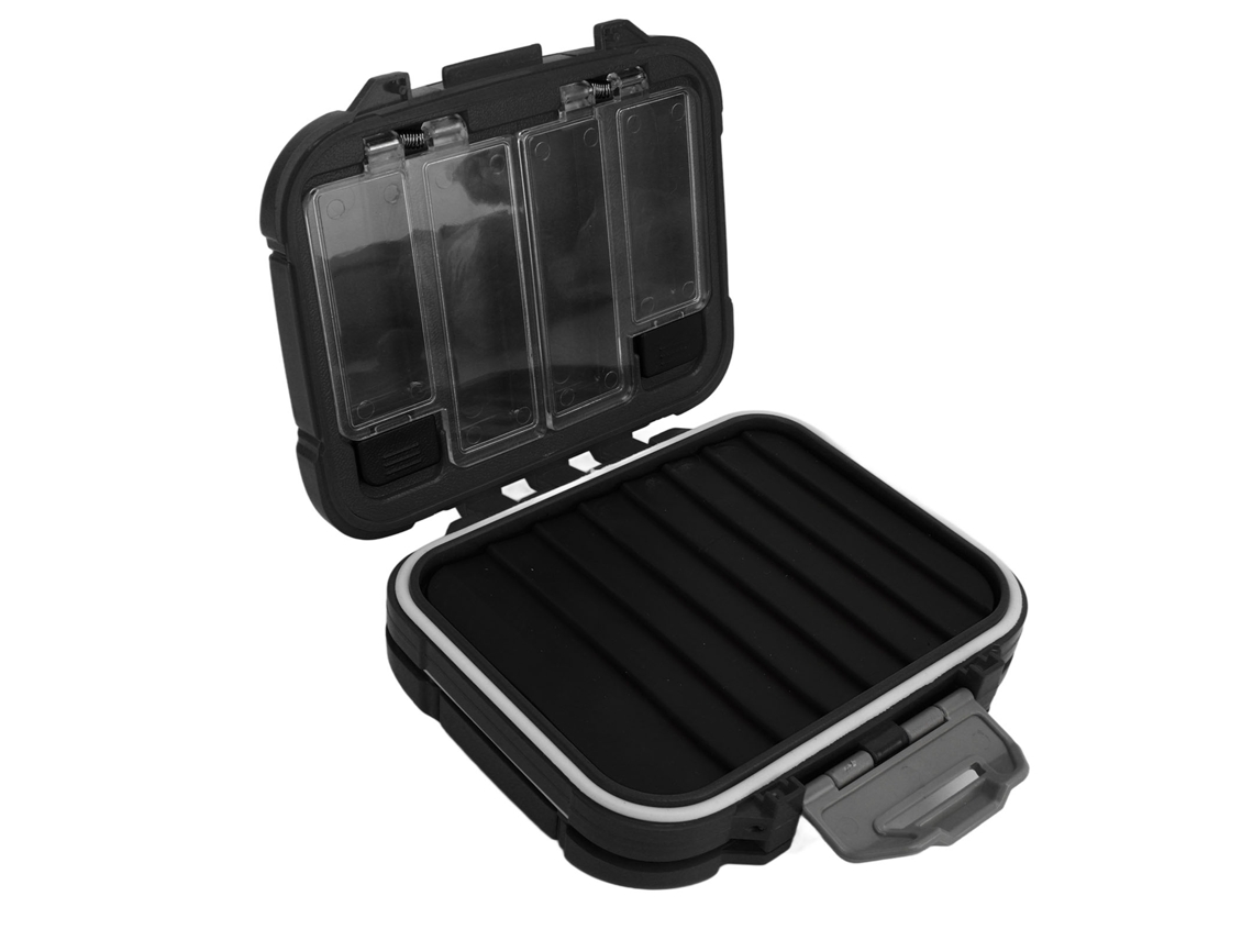 Danu26-caja De Herramientas De Pesca Multifuncional Reforzada, Doble Apertura, Resistente Al Agua Y Choques, Bandeja Negra Para Lures