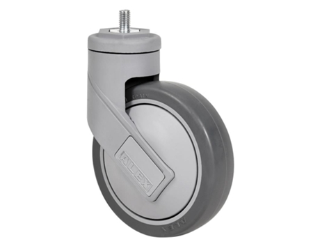 Rueda giratora espiga roscada m12x25 50hc125cp-pgaisb goma gris eje bolas ALEX