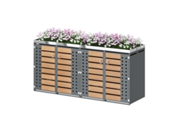 Armario Para Papeleras Diamond De 4 Puertas Con Paneles De Madera Y Cerradura.