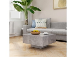 Mesa de Centro de Apoyo 60X60X31,5 Cm Contrachapado Gris Cemento