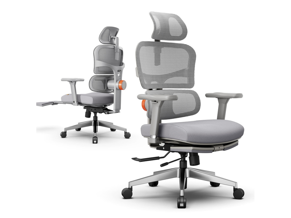 Silla Ergonómica Newtral Nt002 - Soporte Lumbar Adaptable -reposabrazos, Reposacabezas Y Reposapiés Ajustables - Gris