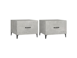 Mesas de centro + Patas de metal 2 piezas Sonoma Grey MAISON EXCLUSIVE (50x50x40 cm)