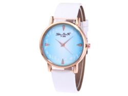 Reloj De Pareja Zhoulianfa, Correa De Cuero Sintético, Movimiento De Cuarzo, Diseño Moderno, Estampado Blanco.