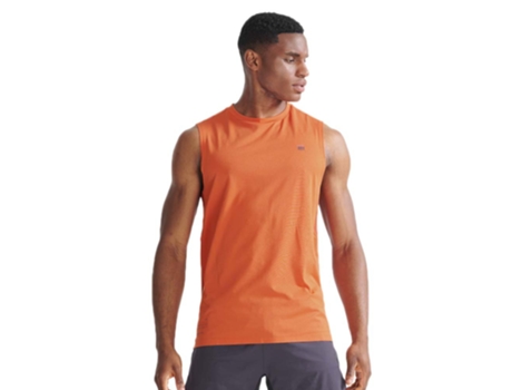 Camiseta sin Mangas de Hombre para Running SUPERDRY Train Naranja (2XL)