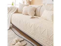 Funda de asiento de sofá antideslizante Protector de cojín de sofá -01-Beige blanco-110x210cm LUUCOZK