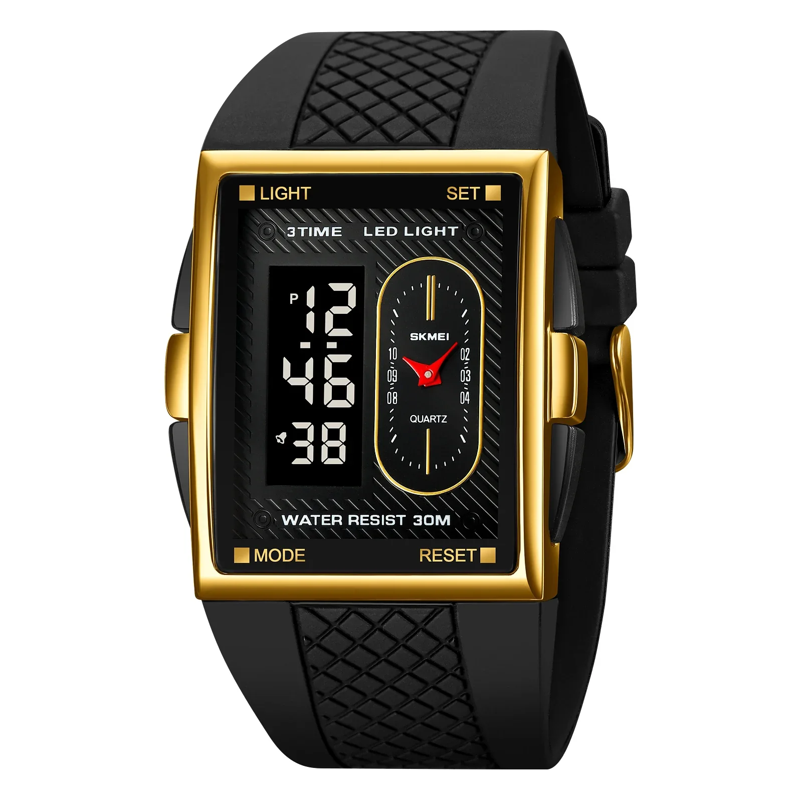 Reloj Electrónico Multifuncional Para Hombre, Doble Movimiento, Doble Pantalla.