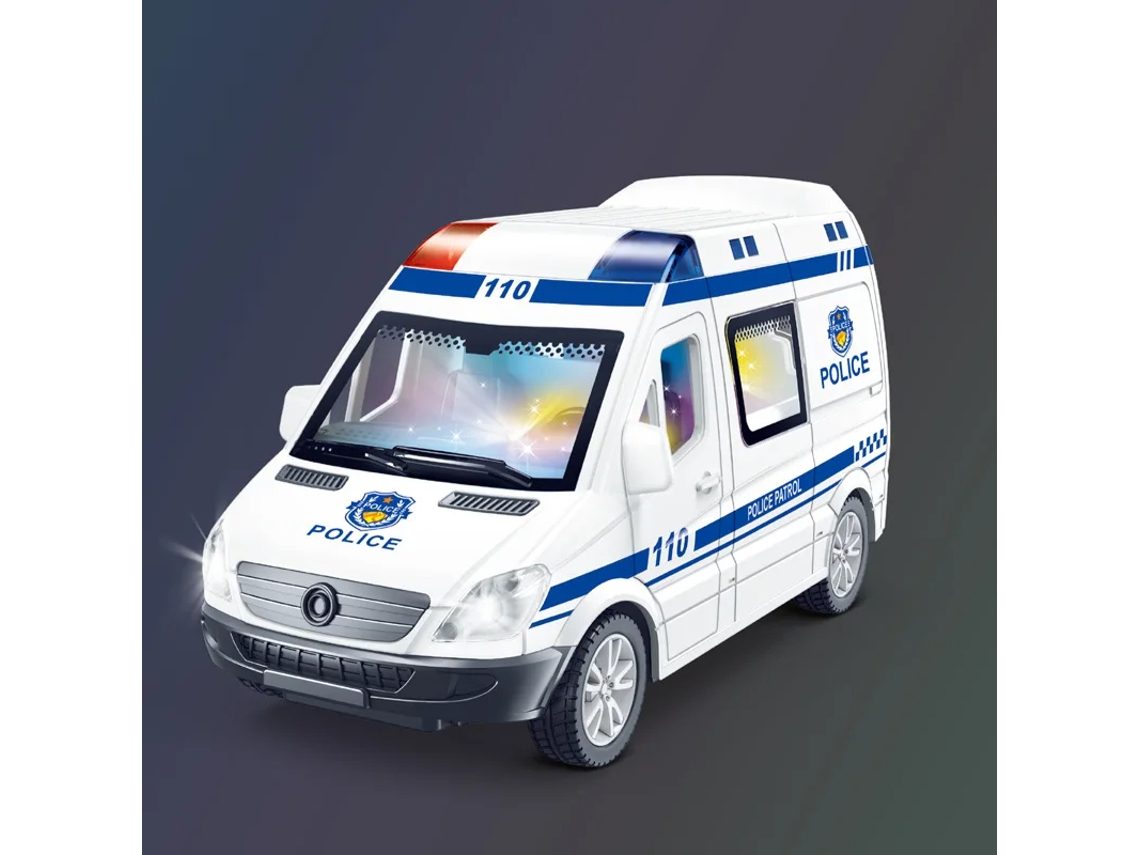 Miniatura de coche a escala 1:32 con efectos de luz y sonido. Mdug (Coche de Policía).