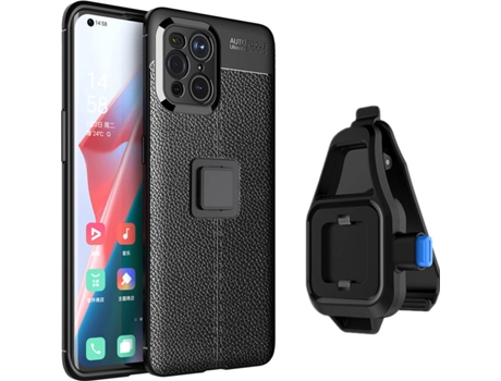 Funda Oppo Find X3 Rugged Leather con Soporte de Cintura Negro