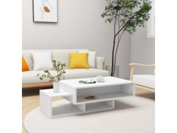 Mesa De Centro Madera Contrachapada Blanco 105x55x32 Cm