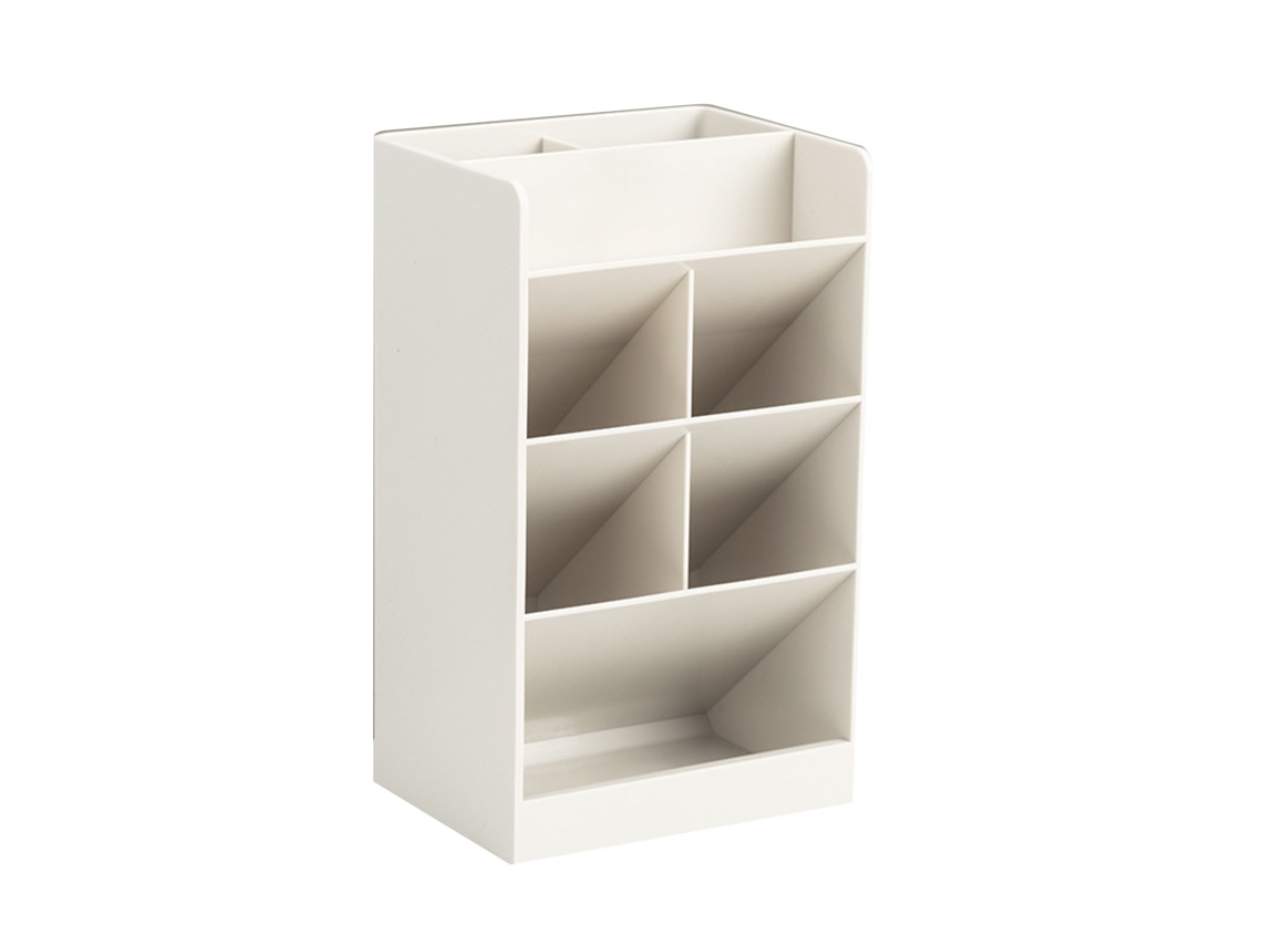Portalápices con 5 compartimentos, diseño moderno, gran capacidad, para el hogar, la escuela y la oficina, beige