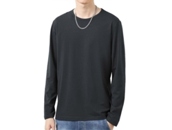Camiseta Hombre Manga Larga Cuello O Invierno Otoño Slim Talla 5xl Gris Oscuro 5xl Gris Oscuro