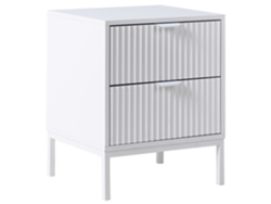 Mesita de noche Beliani Adelaide con 2 cajones en MDF blanco 40x45x55