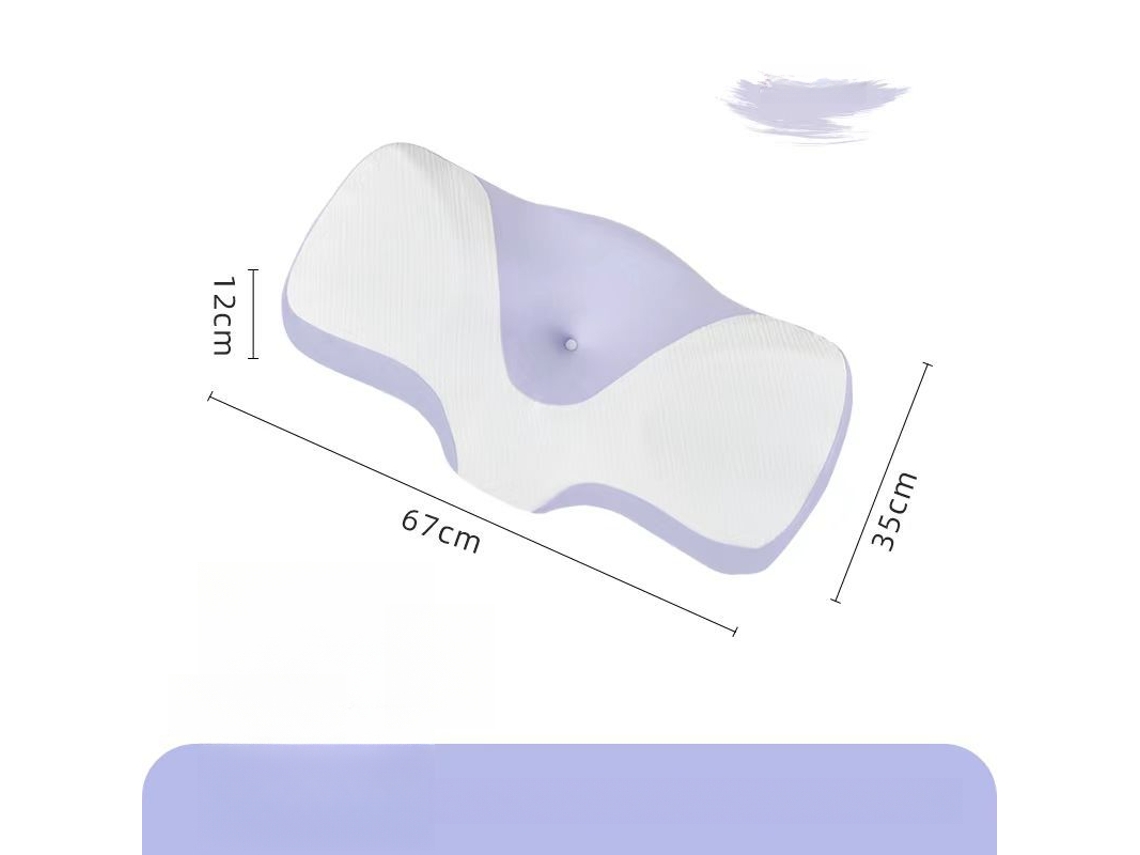 Almohada Cervical Ergonómica De Espuma Viscoelástica Para Aliviar El Dolor De Cuello (morado) Cuich