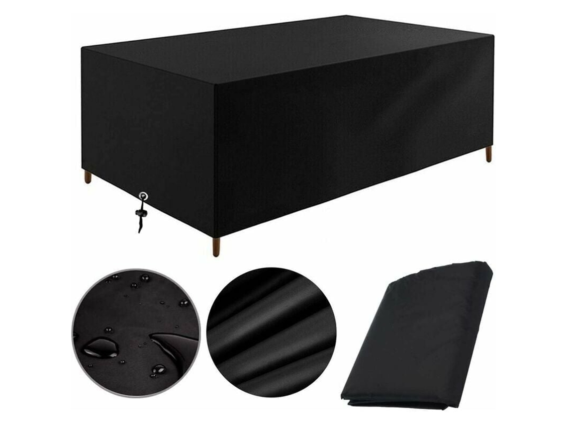 MEOIRUERY Funda para Muebles de Jardín 200x100x75cm en Tela Oxford Impermeable, Resistente al Viento, UV y Frío, Protección para Mesa y Mobiliario de Exterior