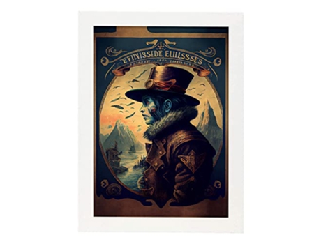 NACNIC Poster Sombrero De Copa En Estilo Surrealismo Cinematográfico Ilustraciones Y Grabados De Historieta Abstracta Y Artística A3 Marcos Blancos