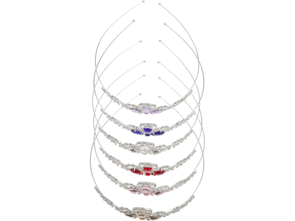 Tiara De Cristal De 6 Piezas Para Niñas, Corona De Diamantes De Imitación Para Bodas Y Fotografía.