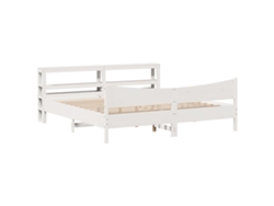 Maison Exclusive - Estructura Cama Cabecero Madera Maciza Pino Blanco 180x200 Cm