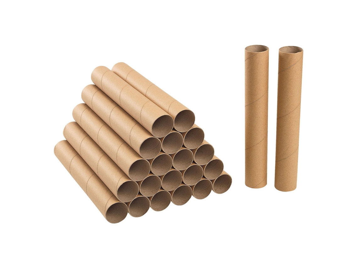 Rollos de Cartón Reciclado con Coloraciones para Manualidades, 24 Piezas Extra Largas.