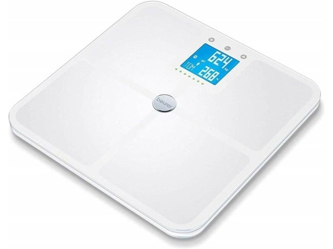 Beurer Bf 950 blanca grasa y agua corporal porcentaje muscular masa las calorías necesarias del imc app baño digital bf950 conectable peso máximo180 180