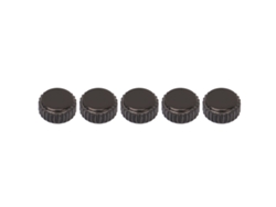 Kit de reparación de sombreros para relojes de acero negro de 5 piezas, 6 mm