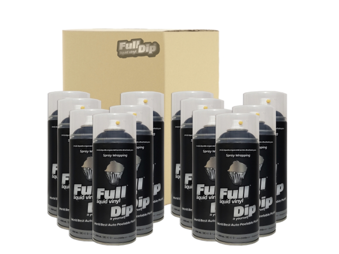 12 X Spray Vinilo Liquido Full Dip Negro 400 Ml