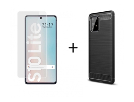Carcasa + Protector de Pantalla Samsung Galaxy S10 Lite TUMUNDOSMARTPHONE Pack Negro