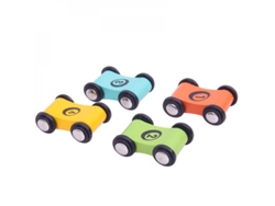 4 Coches De Madera Para Juguetes De Rampas Niños Niñas Bebés Set De Carreras Dfm