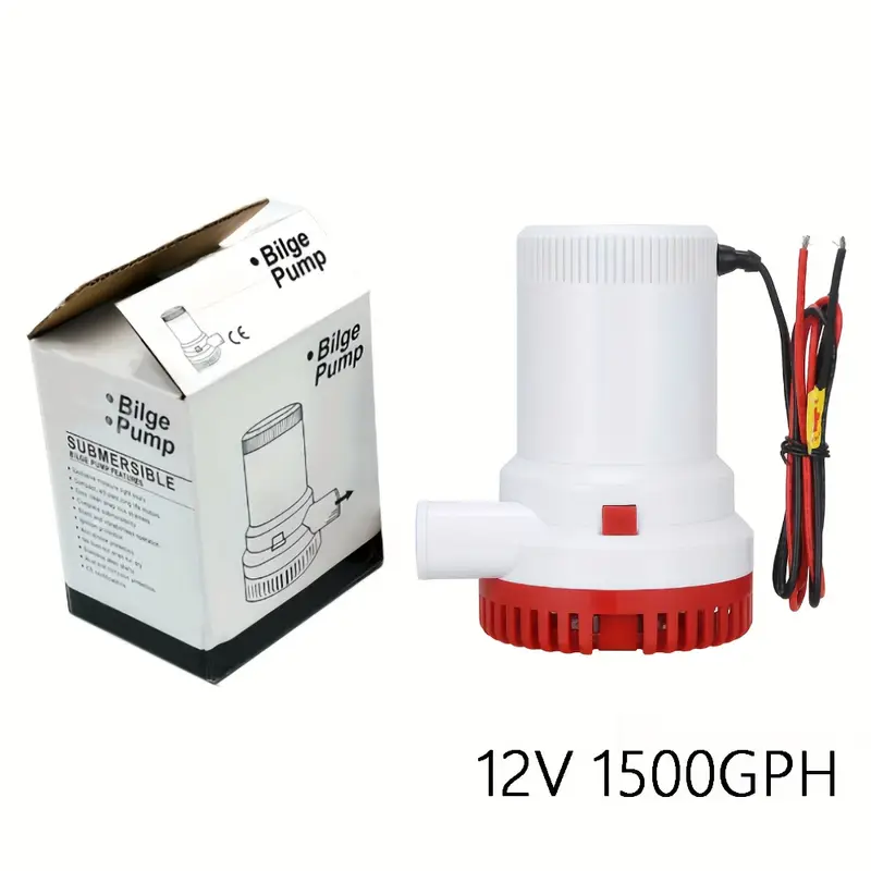 Bomba De Agua Sumergible Marina Eléctrica De 1500 Gph Y 12 V, Chrui