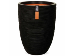 Jarrón Nature Rib elegante bajo negro KBLR783 (46x58 cm)