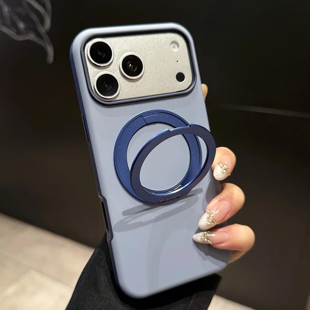 (iphone 14 Azul) Funda Magsafe Con Soporte Y Rotación De 360°