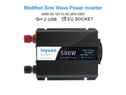 Conversor de energia CC-CA Ivyuan 350 W pico 500 W 12 V 220 V Inversor automático para carro Duas USB Taken Europeu F-500A