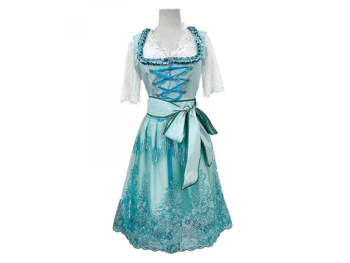 2026-5329-traje De Oktoberfest Para Mujeres Dirndl Alemán Vestido Bavaro Fiesta Carnaval L Verde Claro
