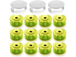Paquete De 12 Carretes De Hilo Con 3 Tapas Para Desbrozadora Ryobi Ac80rl3/ac14hca Henten Home